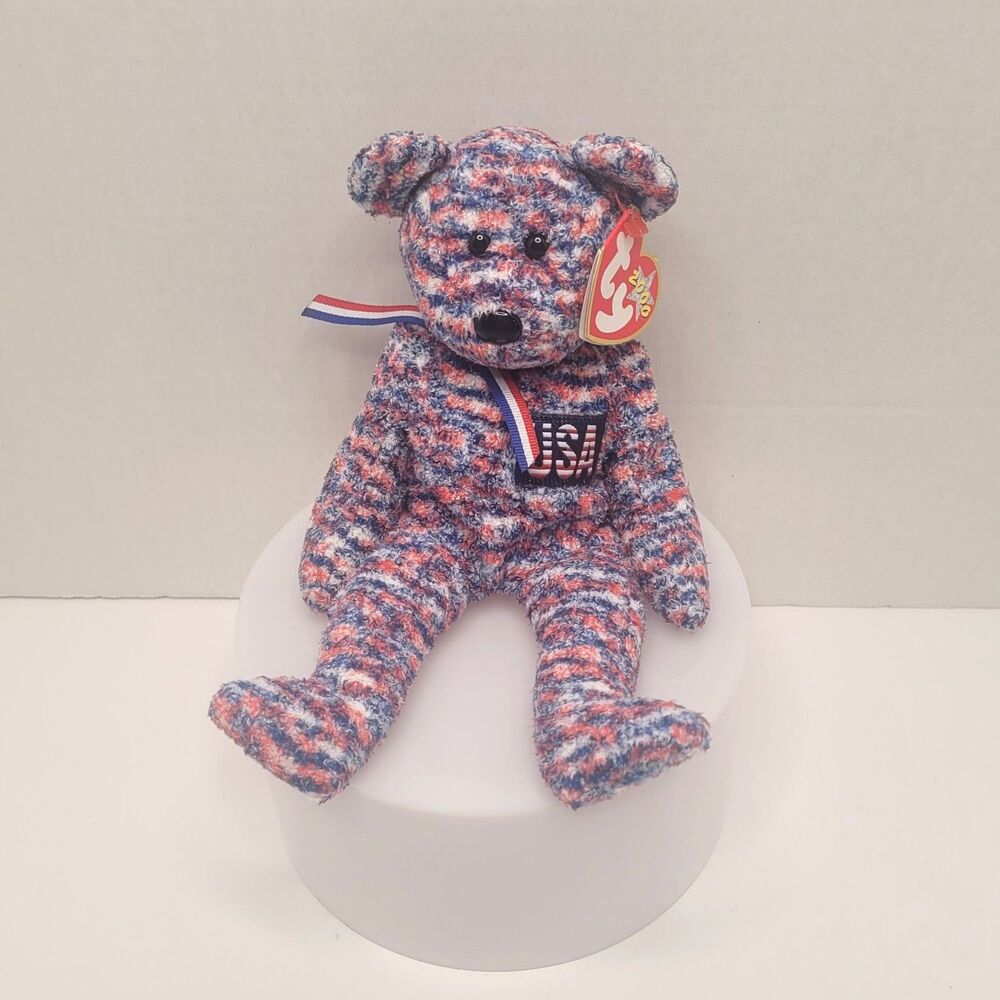 Ty Beanie Baby USA The Bear 2000 Retired Plush